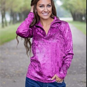 Cowgirl Tuff Shiny Purple Sweatshirt